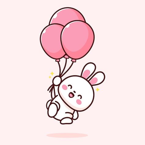 Vector lindo conejito volando con globo | Premium Vector #Freepik #vector #conejo-bebe #conejo-kawaii #nacimiento-bebe #nubes-bebe Rabbit Holding Balloons, Birthday Bunny Drawing, Cute Drawings Rabbit, Cute Rabbit Drawing Kawaii, Cute Bunny Drawing Cartoon, Cute Rabbit Doodle, Cute Bunnies Drawing, Rabbit Cute Drawing, Bunny Cartoon Drawing