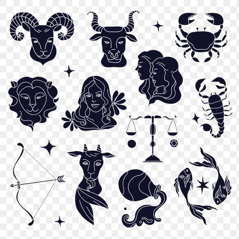 Black White Illustration, Jewelry Packaging Design, Zodiac Tattoos, White Illustration, Simple Illustration, Horoscope Signs, Black And White Illustration, Astrology Signs, Art Black