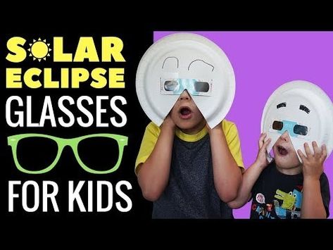 Solar Eclipse Glasses For Kids - YouTube Solar Eclipse Crafts For Infants, Solar Eclipse Mask For Kids, Solar Eclipse Glasses For Kids Diy, Solar Eclipse Glasses Paper Plate, Solar Eclipse Glasses Diy, Pre K Solar Eclipse, Paper Plate Eclipse Glasses, Eclipse Crafts For Kids, Solar Eclipse Crafts For Kids