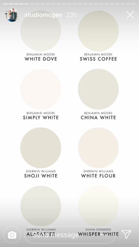 Studio McGee exterior white paint choices Studio Mcgee Exterior Paint Colors, Exterior House Colors White, Mcgee Exterior, Studio Mcgee Exterior, Exterior White Paint Colors, Studio Mcgee Paint, Studio Mcgee Paint Colors, White Exterior Paint, Mcgee And Co