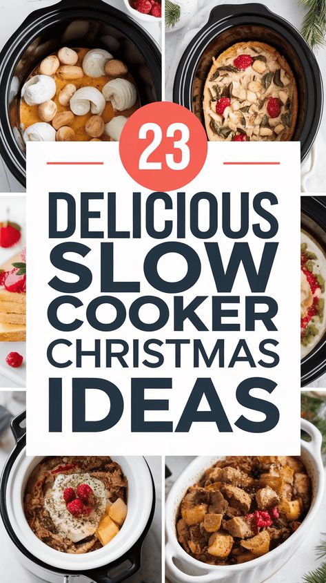 23 Crockpot Christmas Recipes for a Festive Feast Easy Holiday Crockpot Recipes, Crockpot Appetizers Christmas, New Years Crockpot Ideas, Easy Christmas Crockpot Recipes, Christmas Eve Crockpot Ideas, Christmas Crockpot Meals, Christmas Slow Cooker Recipes, Crockpot Christmas Dinner, Crockpot Recipes Christmas