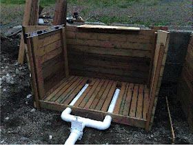 Compost Pallet, Manure Compost Bin, Small Horse Farm, Compost Ideas, Compost System, Manure Composting, Tumbling Composter, Manure Management, Pallet Floors