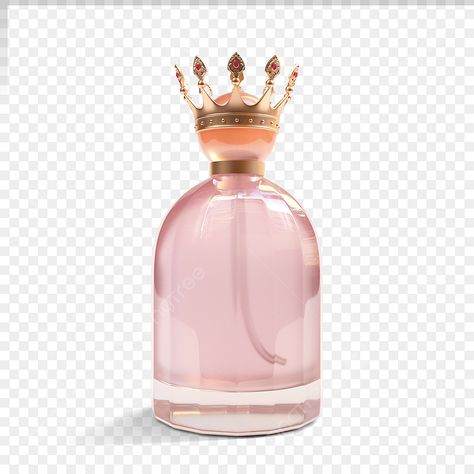 Crown Perfume, Vector Background Graphics, Persian Tattoo, Pink Png, Bottle Perfume, Perfume Bottle Design, Pink Perfume, Small B, Bottle Packaging