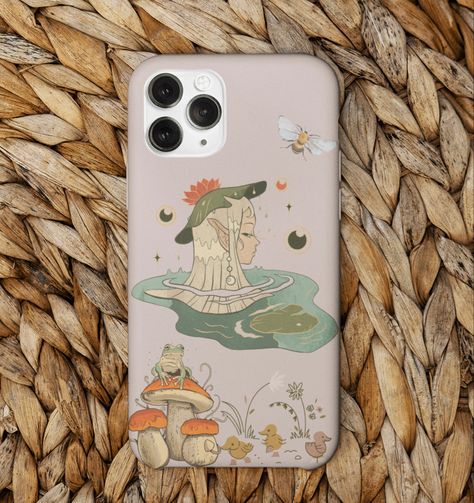 Witch Phone Case, Pastel Cottagecore, Pastel Pink Color, Cottage Core Style, Cute Forest, Forest Core, Forest Witch, Pastel Designs, Goblin Core