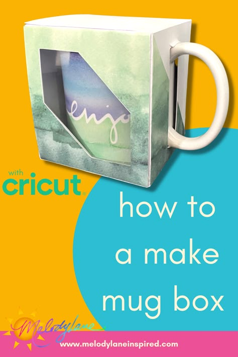 How to create a box for your mugs using your Cricut! Cricut Mug Box Templates Free, Cricut Mug Templates Free, Mug Box Template Free Printable, Mug Ideas Cricut, How To Use Cricut Mug Press, Cricut Mugs Diy, Diy Mugs Designs, Mug Sublimation Ideas, Mug Box Packaging