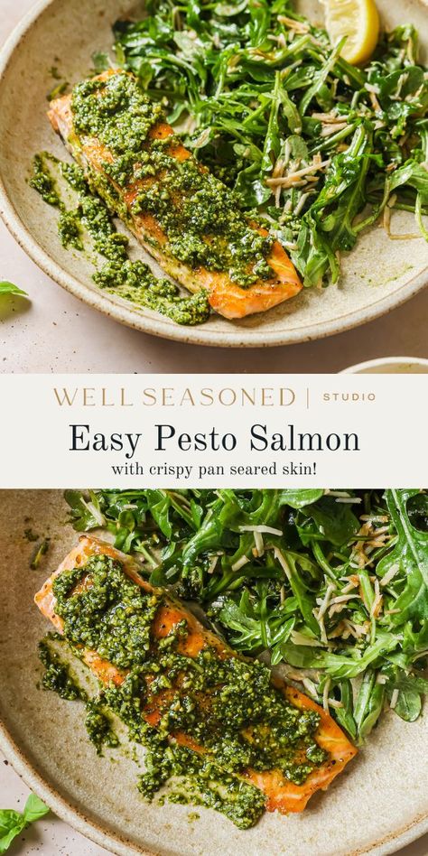 Grilled Pesto Salmon Recipes, Pesto Fish Recipes, Pesto Salmon Recipes, Df Dinner, Paleo Bites, Pesto Fish, Salmon Pesto Pasta, Salmon With Pesto, Pesto Salmon Recipe