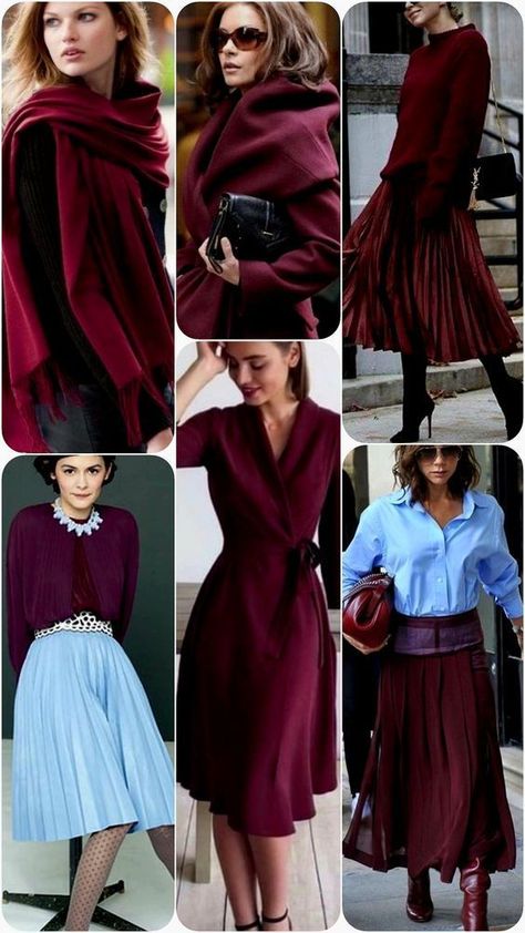 Burgundy Blazer Outfit Woman, In Fashion Outfits, Rok Outfit, Burgundy Outfit, Colour Combinations Fashion, Latest Trends In Fashion, Color Combos Outfit, Color Combinations For Clothes, Classy Fashion