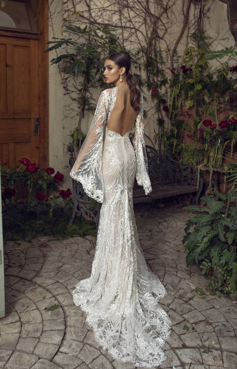 Lian Rokman 2019 Blooming Paradise Collection | ElegantWedding.ca Bell Sleeve Wedding Dress, Plain Wedding Dress, Boho Gown, Bridal Designers, Wedding Dresses Cinderella, Lace Wedding Dress With Sleeves, Long Sleeve Wedding Dress Lace, Dream Wedding Ideas Dresses, Sleeve Wedding Dress