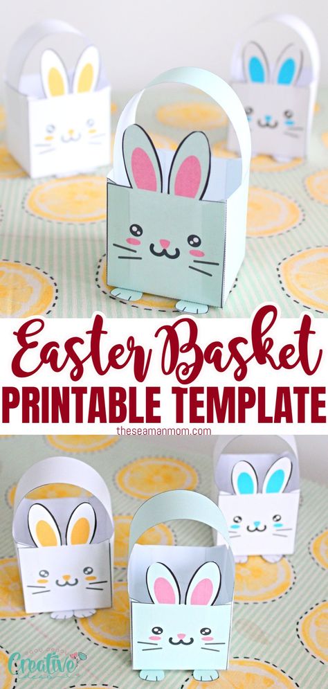 EASTER BASKET CRAFT Preschool Basket Craft, Paper Basket Template Printables, Make Easter Baskets Diy, Easter Crafts Free Printable, Easter Day Crafts For Kids, Easter Egg Baskets For Kids, Easter Basket Paper Craft, Easter Egg Basket Craft, Easter Diy Baskets For Kids