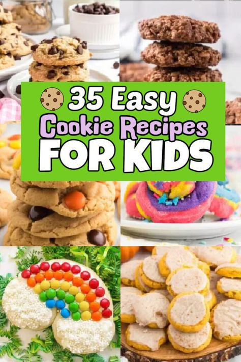 Easy Cookie Recipes For Kids, Kid Friendly Cookies, Cookie Recipes For Kids, Kids In The Kitchen, Recipes For Kids, Kid Friendly Dinner, Cookies For Kids, Baking With Kids, Best Cookie Recipes