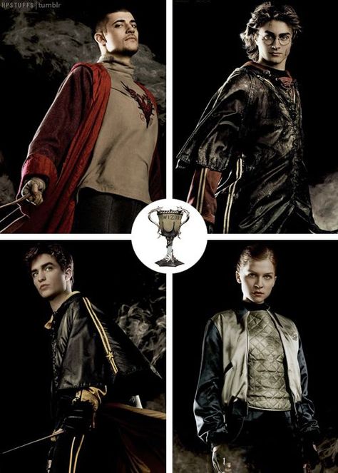 VIKTOR KRUM, HARRY POTTER, CEDRIC DIGGORY, FLEUR DELACOUR, TRIWIZARD TOURNAMENT, GOBLET OF FIRE Triwizard Champions Fanart, Triwizard Champions, Triwizard Tournament, Fleur Delacour, Yer A Wizard Harry, The Goblet Of Fire, Images Harry Potter, Cedric Diggory, Goblet Of Fire