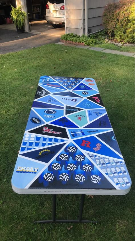 Blue Beer Pong Table, Custom Beer Pong Tables, Beer Pong Table Diy, Diy Beer Pong, Diy Beer Pong Table, Beer Pong Table Designs, Drinking Games For Parties, Fun Drinking Games, Beer Pong Tables