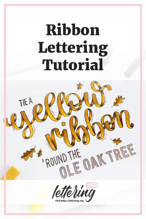 Ribbon Lettering Alphabet, Ribbon Calligraphy Alphabet, Lettering Step By Step, Ribbon Writing, Ribbon Calligraphy, Lettering Layout, Ribbon Letters, Cursive Penmanship, Ribbon Lettering