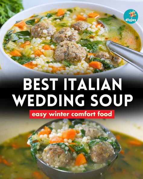 Wedding Italian Soup, Crock Pot Italian Wedding Soup, Winter Italian Wedding, Italian Wedding Soup Crock Pot, Italian Wedding Soup Easy, Wedding Soup Italian, Best Albondigas Soup Recipe, Italian Wedding Soup Authentic, Best Italian Wedding Soup