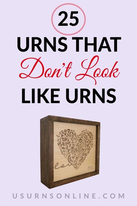 Are you looking for an urn that can be displayed in plain sight? Check this list of 25 totally unique urns, guests won’t even realize what they’re looking at! #uniqueurns #funeralurns #urndecorations Cremation Urn Display, Life Binder Printables, Urn Arrangements, Companion Urns, Unique Person, Binder Printables, Wood Urn, Life Binder, Cremation Ashes