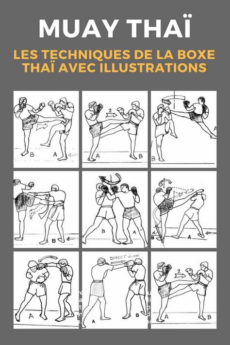 Les différentes techniques du Muay Thaï avec illustrations et noms des coups en thaï, anglais et français pour aider ceux qui veulent apprendre la boxe thaï.    #Thaïlande #MuayThai #BoxeThai #Sport Muay Thai Techniques, Muay Boran, Fighter Workout, Boxing Training Workout, Boxing Techniques, Martial Arts Quotes, Boxe Thai, Trening Sztuk Walki, Arm Workout Women