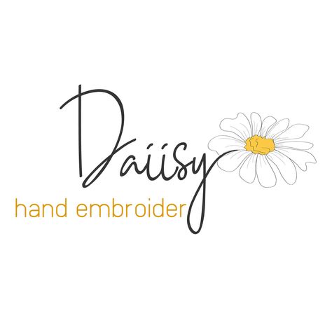 Daisy Logo Design Ideas, Daisy Logo Design, Tattoo Daisy, Daisy Logo, Handmade Logo, Daisy Love, Daisy Nails, Pola Sulam, Cotton Clothes