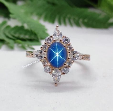 Star Sapphire Engagement Ring, Sapphire Ring Simple, Star Sapphire Ring, Blue Star Sapphire, Star Sapphire, Ring Simple, Mothers Day Gifts, Sapphire Engagement Ring, Star Ring