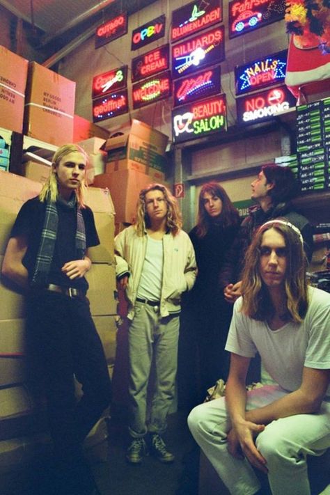 Parcels: The Aussie Band That's Bringing Disco Funk Tunes to Europe Urban Band Photoshoot, Band Photoshoot Ideas, Band Portraits, Band Images, Rock Band Photos, Electro Dance, Band Photoshoot, Funk Bands, Two Door Cinema Club