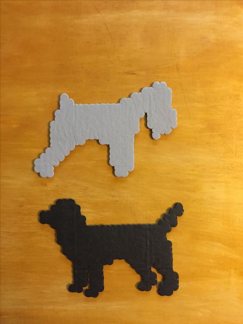 Dog silhouette perler beads. Made by me! A gray schnauzer and black lab! Black Lab Perler Beads, Hama Mini, Hamma Beads, Melty Beads, Dog Silhouette, Perler Beads Designs, Black Labrador, Dog Images, Black Lab