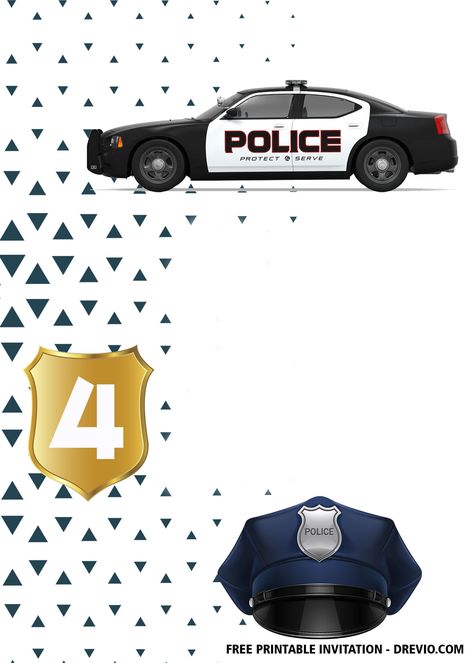 Police Theme Party, Police Birthday Invitations, Police Officer Birthday, Mask Invitations, Cars Invitation, Kids Police, Police Birthday, Superhero Invitations, Cars Birthday Invitations