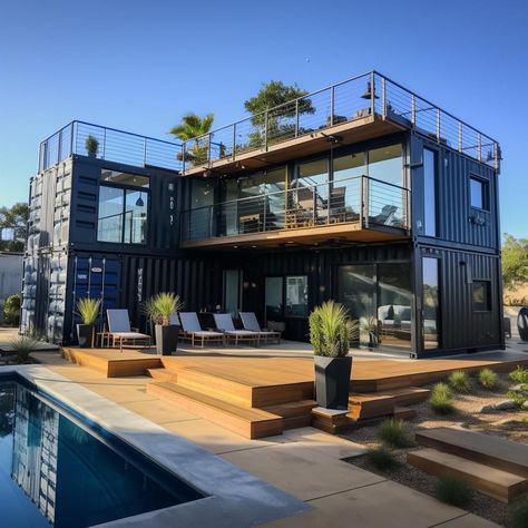 Container Villa, Container Van, Modular Home Designs, Container Homes For Sale, Container Cabin, Container Buildings, Building A Container Home, Shipping Container Home, Container Houses