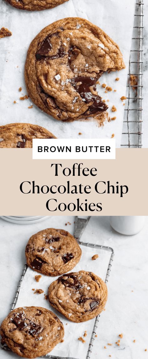 Brown Butter Toffee Chocolate Chip, Toffee Chocolate Chip Cookies, Toffee Chocolate, Milk Chocolate Chip Cookies, Broma Bakery, Toffee Cookies, Butter Toffee, Chocolate Toffee, Ginger Cookies