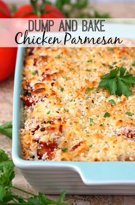 Dump And Bake Chicken, Dump And Bake, Chicken Parmesan Recipe Baked, Bake Chicken, Parmesan Recipes, Baked Chicken Parmesan, Chicken Parm, Interior Kitchen, Easy Casserole Recipes