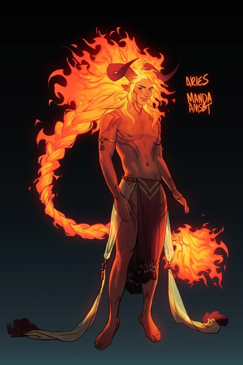 Arte Aries, Fire Magic, Arte Van Gogh, Ange Demon, Monster Characters, Demon Art, Dungeons And Dragons Characters, Character Design Male, Dnd Characters