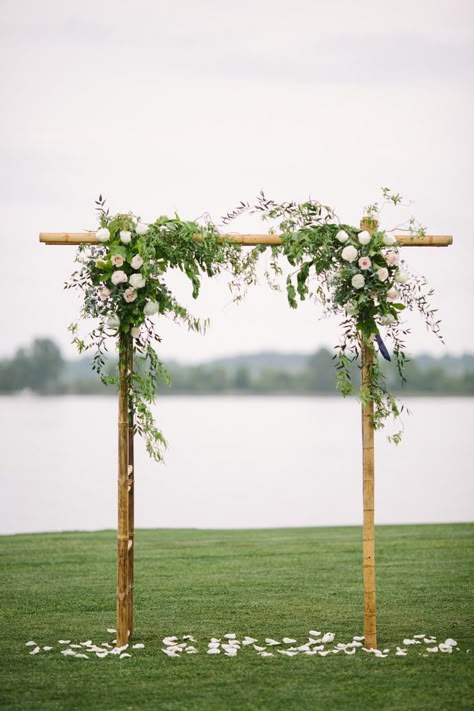 Bamboo Wedding Arch, Bamboo Arbor, Bamboo Wedding, Diy Wedding Arch, Beach Wedding Decorations Reception, Wedding Arbors, Lowcountry Wedding, Wedding Arbour, Floral Arrangements Diy