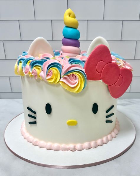 Hello Kitty Unicorn Birthday Party Ideas, Hello Kitty Unicorn Cake, Hello Kitty Rainbow Party, Inicorn Cake, Kitty Unicorn Cake, Hello Kitty Birthday Cake Ideas, Hello Kitty Rainbow Cake, Hello Kitty Birthday Party Ideas Cake, 7th Birthday Party For Girls Themes