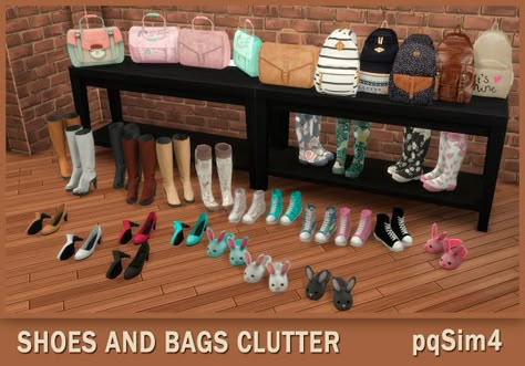 pqSims4 – Objects, Decor : Shoes And Bags Clutter Available for download at pqSims4 Download Sims 4 Designer, The Sims 4 Pack, Sims 4 Kitchen, Die Sims 4, Cc Shoes, The Sims 4 Pc, Sims 4 Clutter, Sims 4 Bedroom, Free Sims 4