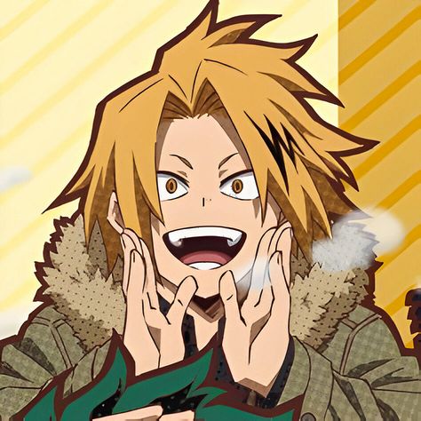 Mha Pfp Official Art, Denki Kaminari Outfit, Kamijirou Matching Icons, Denki Official Art, Denki Kaminari Manga, Denki Pfp, Denki Fanart, Denki Mha, Kaminari Icon