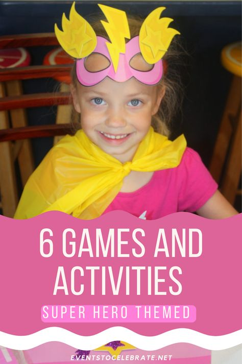 Superhero Girl party games and crafts! They will test their superhero skills and send them home from the party outfitted like a superhero! Princess Superhero Party, Girls Superhero Birthday Party, Superhero Party Activities, Superhero Girl Birthday Party, Superhero Party Food, Superhero Games, Superhero Themed Party, Superhero Party Games, Superhero Girls Birthday