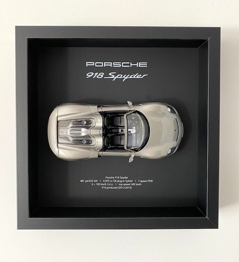 Car Enthusiast Room, Streetwear Decor, Porsche Decor, Porsche Accessories, Car Room Decor, Car Room, Wood Car, Car Memorabilia, Porsche 918 Spyder