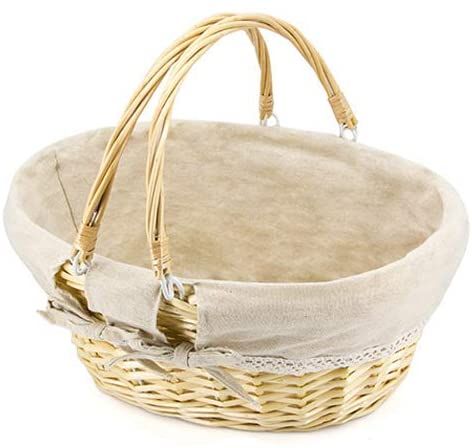 Amazon.com : Durior Wicker Basket Woven Picnic Basket Empty Oval Willow Large Storage Basket with Double Handles Fruit Serving Baskets Easter Basket 15.5" L 11.5" W 7" H(Natural) : Garden & Outdoor Picnic Basket Set, Wicker Picnic Basket, Fruit Serving, Candy Basket, Large Storage Baskets, Basket Woven, Large Basket, Craft Area, Lunch Box Bag