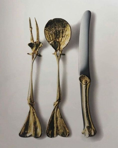 Claude Lalanne, Vintage Cutlery, Sophie Buhai, Cutlery Sets, Vintage Silverware, Objet D'art, Architectural Digest, Vintage Photographs, Dali