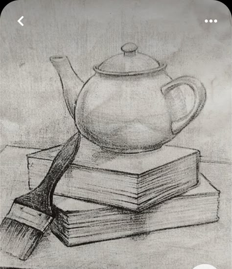 Book Still Life Drawing, Still Life Art Drawing, Still Life Drawing Pencil, Sketch Book Ideas Easy, Still Life Sketching, Still Life Pencil Drawing, Still Life Pencil Shading, Easy Still Life Drawing, Drawing Still Life