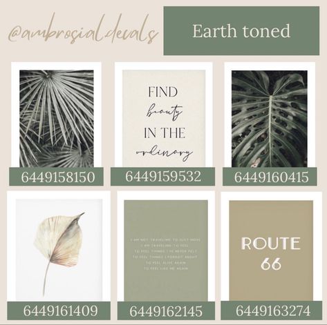 Sage Green Decals Bloxburg, Bloxburg Sage Green Decal Codes, Bloxburg Decals Codes Green, Bloxburg Tree Hut Decals, Green Decals Bloxburg, Bloxburg Picture Id Codes, Wallpaper Sage Green, Pictures Codes, Bloxburg Pictures