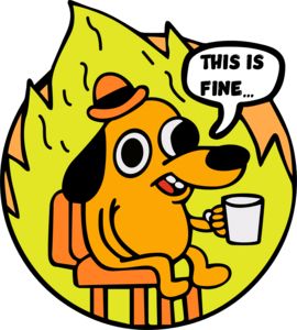 This Is Fine Dog, This Is Fine Meme, Truck Stickers, Dog Brooch, Meme Stickers, Small Pin, Soft Enamel, Dog Stickers, Cartoon Dog