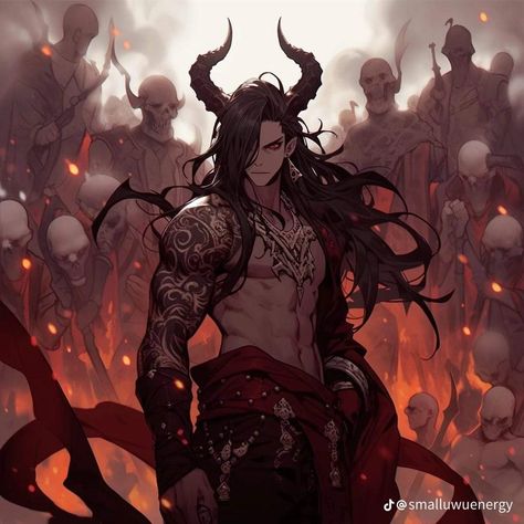 Fantasy Horned Male, Immortal Character Design, Shadow Demon Oc, Demon Character Design Male, Demon Male Oc, Demon Oc Male, Incubus Demon, Demon Character, Tracing Art