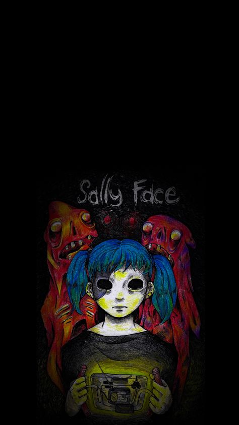 Sally Face Lockscreen, Sally Face Background, Sally Face Wallpaper Iphone, Sally Face Poster, Sally Face Wallpaper, Awoop Jumpscare, Face Planes, Prosthetic Face, Sally Face Game