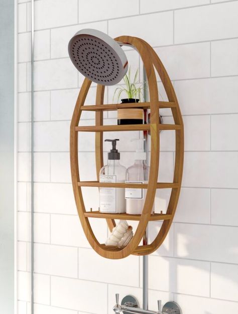 We found nine stunning shower caddies that'll increase your storage space without cramping your style. Bamboo Shower Caddy, Slatted Shelves, French Country Bathroom, Shower Storage, Unique Shower, Shower Organization, Small Bathroom Storage, Shower Caddy, Apartment Living