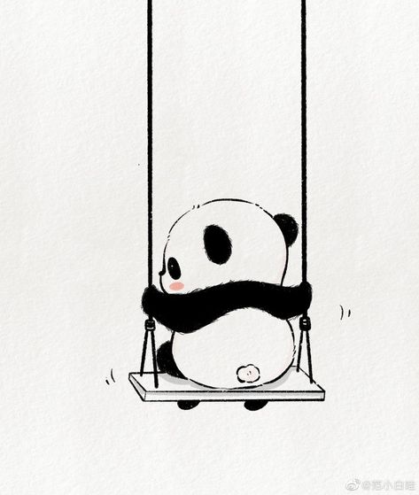 Cute Pandas To Draw, Wallpaper Panda Cute, Cute Drawings Of Pandas, Panda Drawing Aesthetic, Panda Cute Drawing, Aesthetic Panda Drawing, Cute Panda Drawing Doodles, Doodle Art Panda, Panda Art Cute Wallpaper