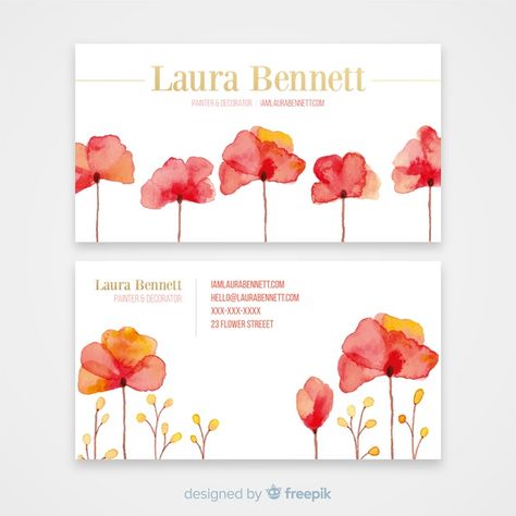 Card Template Free, Watercolor Business, Watercolor Business Cards, Email Newsletter Template, Hand Lettering Art, Free Business Card Templates, Free Business Cards, Graphic Editing, Letter Art