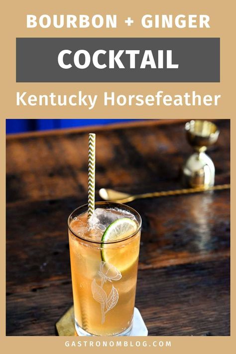 Looking for an easy, new classic whiskey cocktail recipe? Try the Kentucky Horsefeather! Made with smooth bourbon and spicy ginger beer, this new classic drink is perfect for any occasion. We will show you how to make a Horsefeather cocktail recipe with spicy ginger beer!