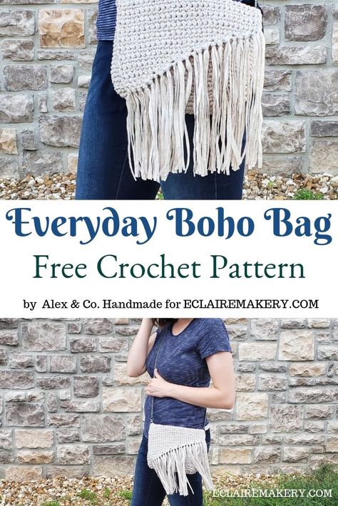 Crochet Hobo Bag Free Pattern, Crochet Containers, Crochet Boho Purse, Crochet Boho Bag Pattern, Boho Bag Pattern, Friends Crochet, Boho Crochet Patterns, Spring Crochet, Crochet Boho Bag