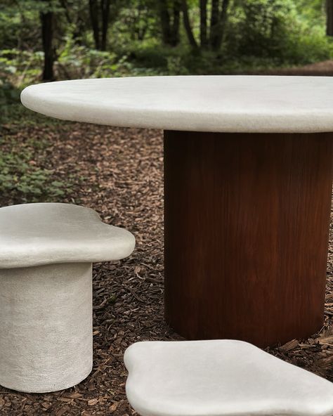 Mosquito season’s here. Worth the shot? Absolutely #flowformtables #canadiancustomfurniture Pebble Table, Cement Furniture, Micro Cement, Unique Furniture Pieces, Industrial Interiors, Walnut Dining Table, Minimalist Contemporary, Pedestal Table, Modern Dining Table