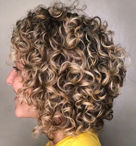 Nape-Length Curly Black Bob Lob Haircut Layered, Blonde Curly Bob, Curly Lob, Balayage Blond, Blonde Balayage Highlights, Bob Haircut Curly, Blond Balayage, Black Bob, Curly Hair Photos