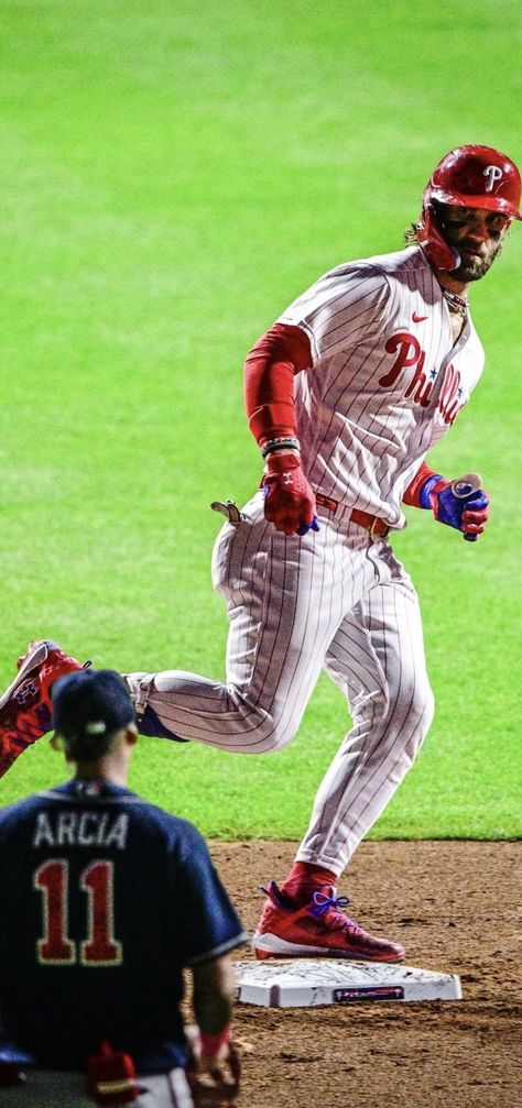 Philly Sports Wallpaper, Baseball Aesthetic Boy, Philadelphia Phillies Wallpaper, Bryce Harper Wallpaper, Phillies Wallpaper, Baseball Aesthetic, Ja Morant Style, Sports Wallpaper, Baseball Wallpaper